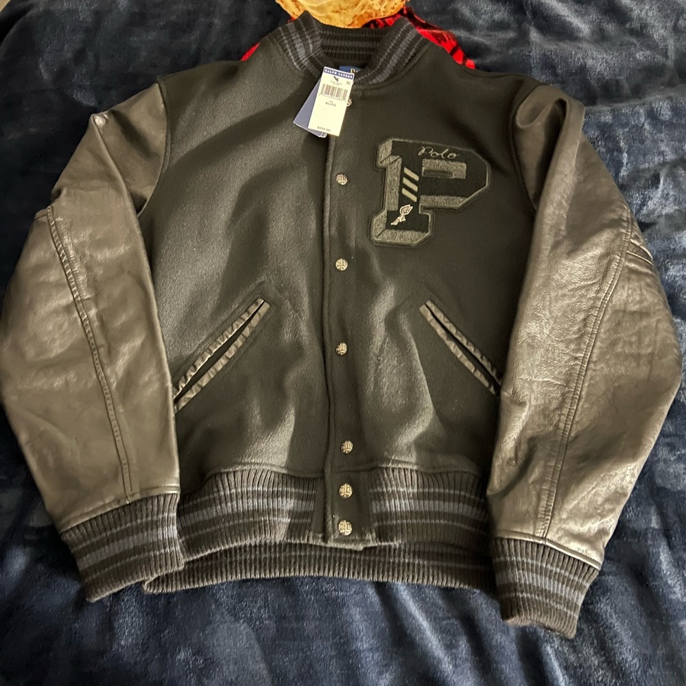 NWT Polo Ralph Lauren Iconic Letterman Jacket XL Wool & Leather